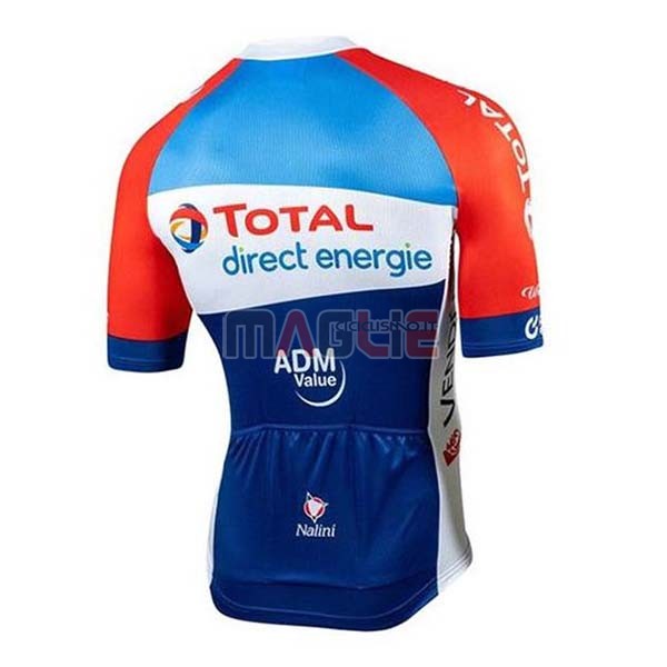 Maglia Direct Energie Manica Corta 2020 Rosso Blu Bianco